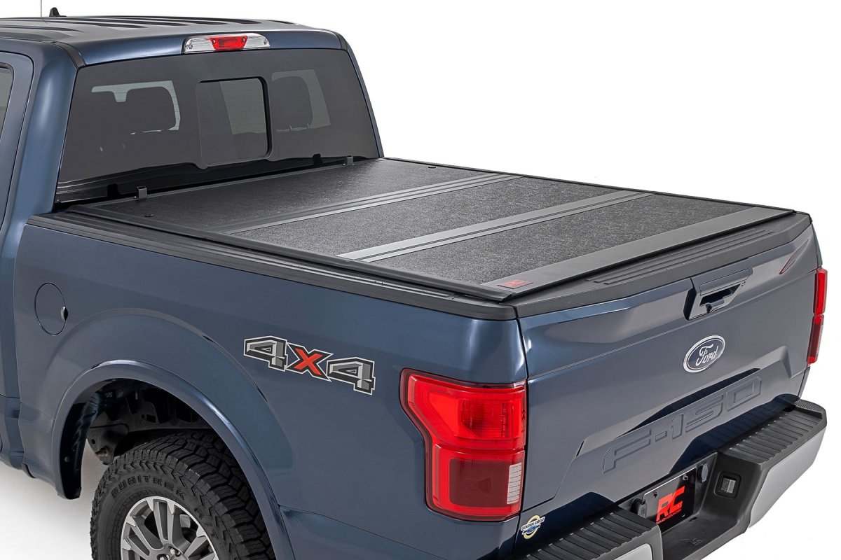 Ford F-150 Hard Low Profile Bed Cover - Rough Country - Tri-Fold - '21-'23
